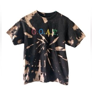 Bleach Dyed G.O.A.T. Graphic Tee Size Medium @all Brand